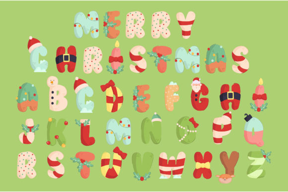 Christmas Alphabet Illustration Set for Festive Branding