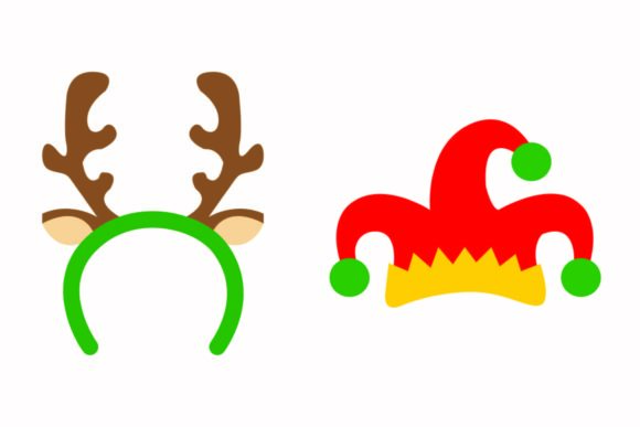 Christmas Cap Headband Deer Illustration for Branding and Design