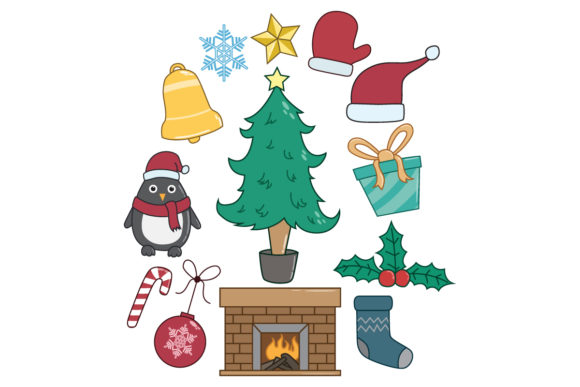 Christmas Doodle Style Illustrations for Branding and Marketing