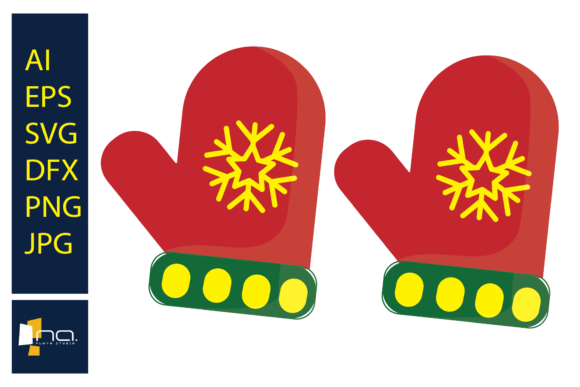 Christmas Gloves Snow Illustration for