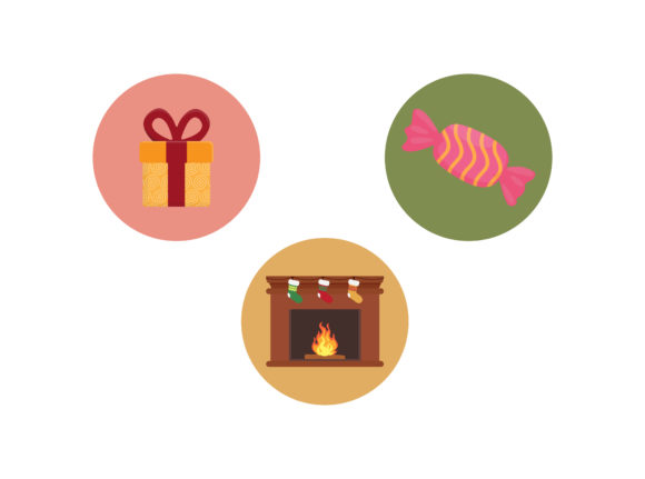Christmas Icon Gift Vector Bundle for Local Business Branding