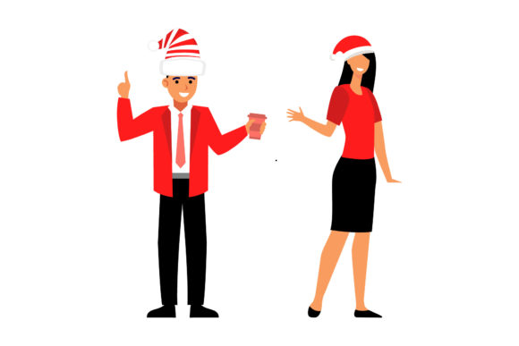 Christmas People Character Vector Set for Festive Branding