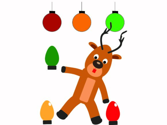 Christmas Reindeer Playing with Light Illustration Review