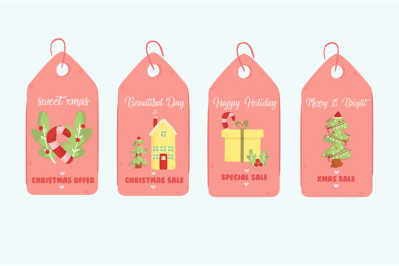 Christmas Sale Tag Illustration for Branding and Design Projects