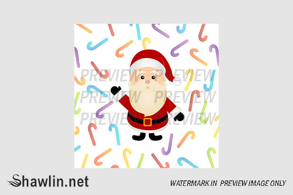 Christmas Santa Claus with Colorful Illustrations