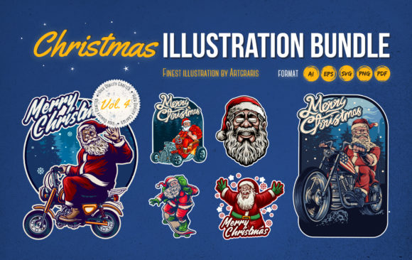Christmas Sport Design Bundle Illustrations for Handmade Creations