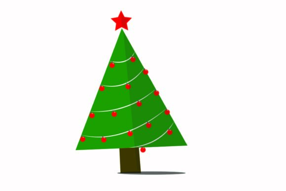 Christmas Tree Lamp Red Vector Striped Illustrations
