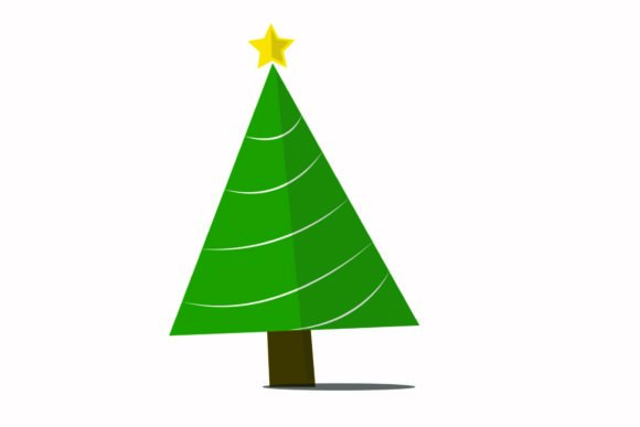 Christmas Tree Vector Striped Illustrasi for Branding