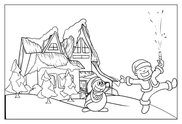Coloring Book Christmas Illustrations
