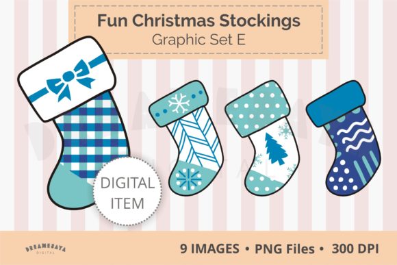 Fun Christmas Stockings Png Clipart E