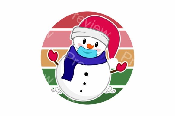 Mask Snowman Christmas Retro Sunset PNG Illustration Review