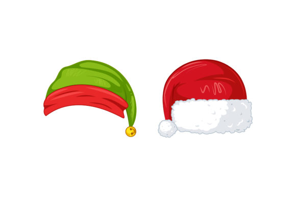Santa’s Hat Set Christmas Vector Illustrations